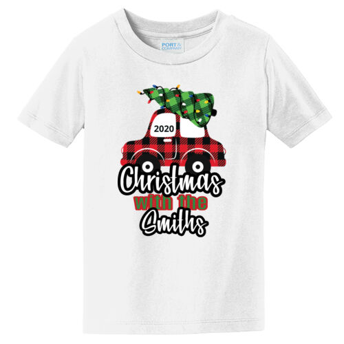 Customizable Christmas with the Family Name Buffalo Plaid Car  - ® Toddler Fan Favorite Tee Thumbnail