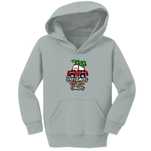 Customizable Christmas with the Family Name Buffalo Plaid Car  - Toddler Core Fleece Pullover Hooded Sweatshirt Thumbnail
