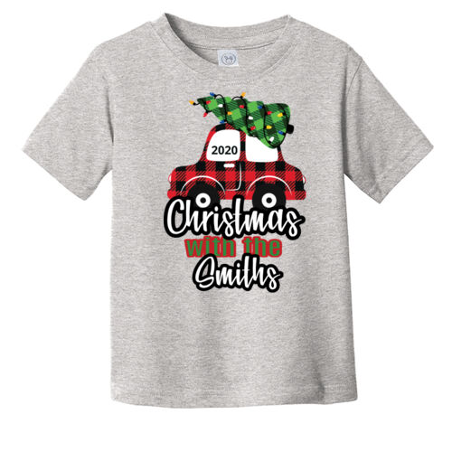 Customizable Christmas with the Family Name Buffalo Plaid Car  - ™ Toddler Fine Jersey Tee Thumbnail