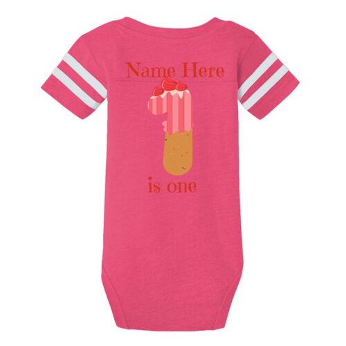 1st Birthday Personalized Name Shirt - ™ Infant Football Fine Jersey Bodysuit Thumbnail