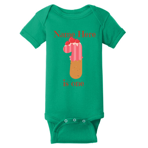 1st Birthday Personalized Name Shirt - ™ Infant Short Sleeve Baby Rib Bodysuit Thumbnail