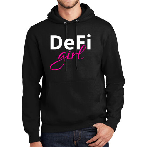 DeFi Girl Customizable - Tall Essential Fleece Pullover Hooded Sweatshirt Thumbnail