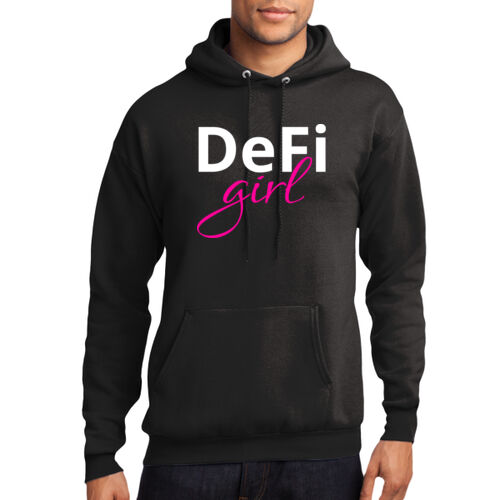 DeFi Girl Customizable - Core Fleece Pullover Hooded Sweatshirt Thumbnail