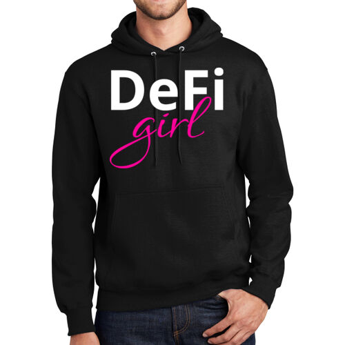 DeFi Girl Customizable - Essential Fleece Pullover Hooded Sweatshirt Thumbnail