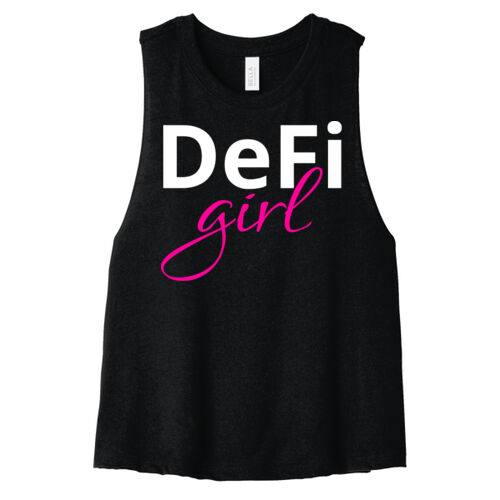 DeFi Girl Customizable - Women's Racerback Cropped Tank Thumbnail