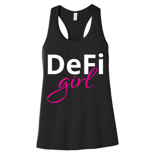 DeFi Girl Customizable - Women's Jersey Racerback Tank Thumbnail