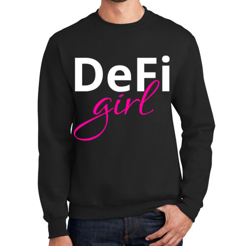 DeFi Girl Customizable - Essential Fleece Crewneck Sweatshirt Thumbnail