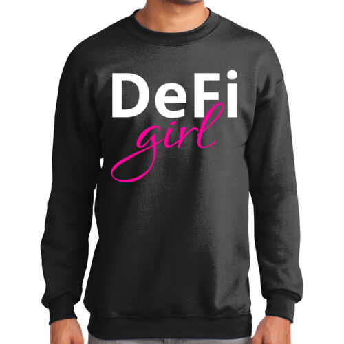 DeFi Girl Customizable - Tall Essential Fleece Crewneck Sweatshirt Thumbnail