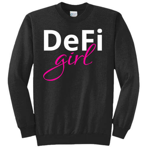DeFi Girl Customizable - Core Fleece Crewneck Sweatshirt Thumbnail