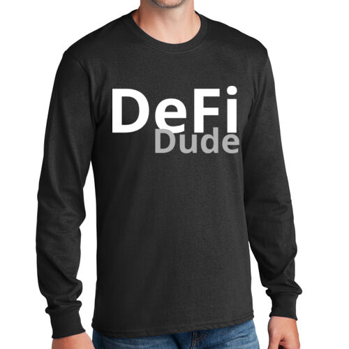 DeFi Dude Customizable - Long Sleeve Core Cotton Tee Thumbnail