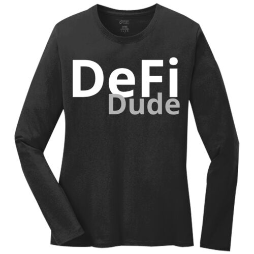 DeFi Dude Customizable - Ladies Long Sleeve Core Cotton Tee Thumbnail