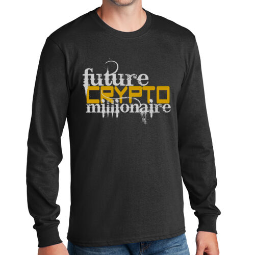 Future Crypto Millionaire customizable - Long Sleeve Core Cotton Tee Thumbnail