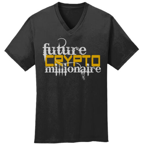 Future Crypto Millionaire customizable - Core Cotton V Neck Tee Thumbnail