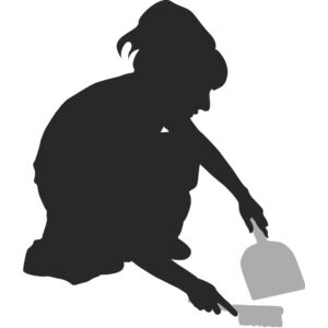 Housekeeper Sweeping Broom Silhouette 2 Thumbnail