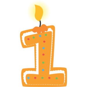 One Birthday Candle Number 1 Thumbnail