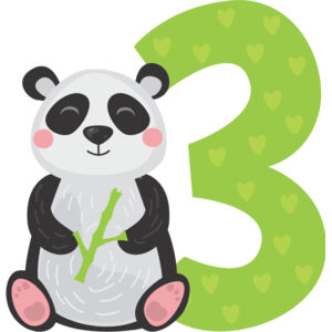 Three Birthday Animal Panda Number 1 Thumbnail