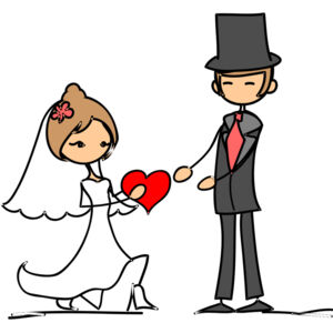 Cartoon Wedding Groom Bride Proposal 5 Thumbnail